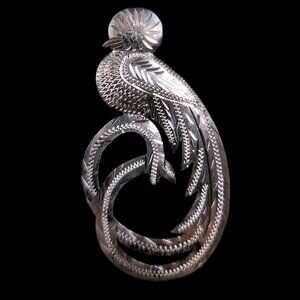 Vintage 1960s Guatemala 900 Silver Quetzal Brooch